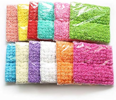 144 Pieces 2cm Mini Fake Rose Flower Heads Foam Rose Flower Heads Artificial Roses for Valentine Day Wedding DIY Decor Craft(Pink)