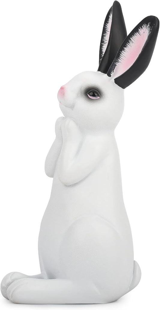 Resin Rabbit Figurine Modern Style Sculpture Statue Collectible Figurines for Home, Bedroom, Living Room, Cabinets, Office, Bookshelf, Desktop Decor