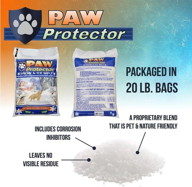 Pet Friendly Ice Melt - Pet Safe Salt for Melting Ice and Snow on Driveways, Walkways, and Sidewalks - Ice Salt That's Safe for Pets, Especially Dogs Two20 lb Bags.