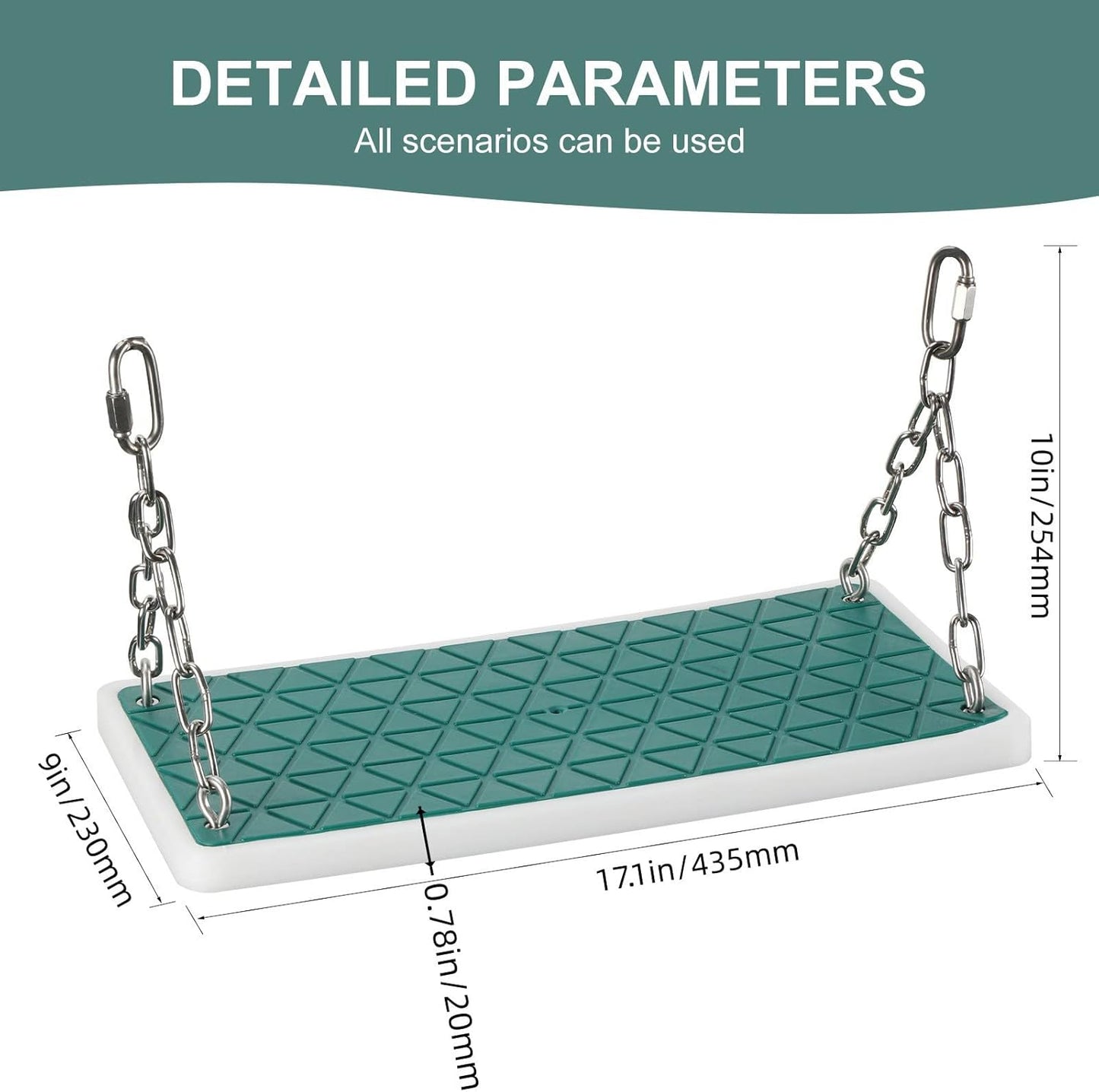 Swing Seat Heavy Duty, Non Slip Tree Swing Set Playground Swing Set Accessories for Kid Indoor Outdoor Backyard,Green