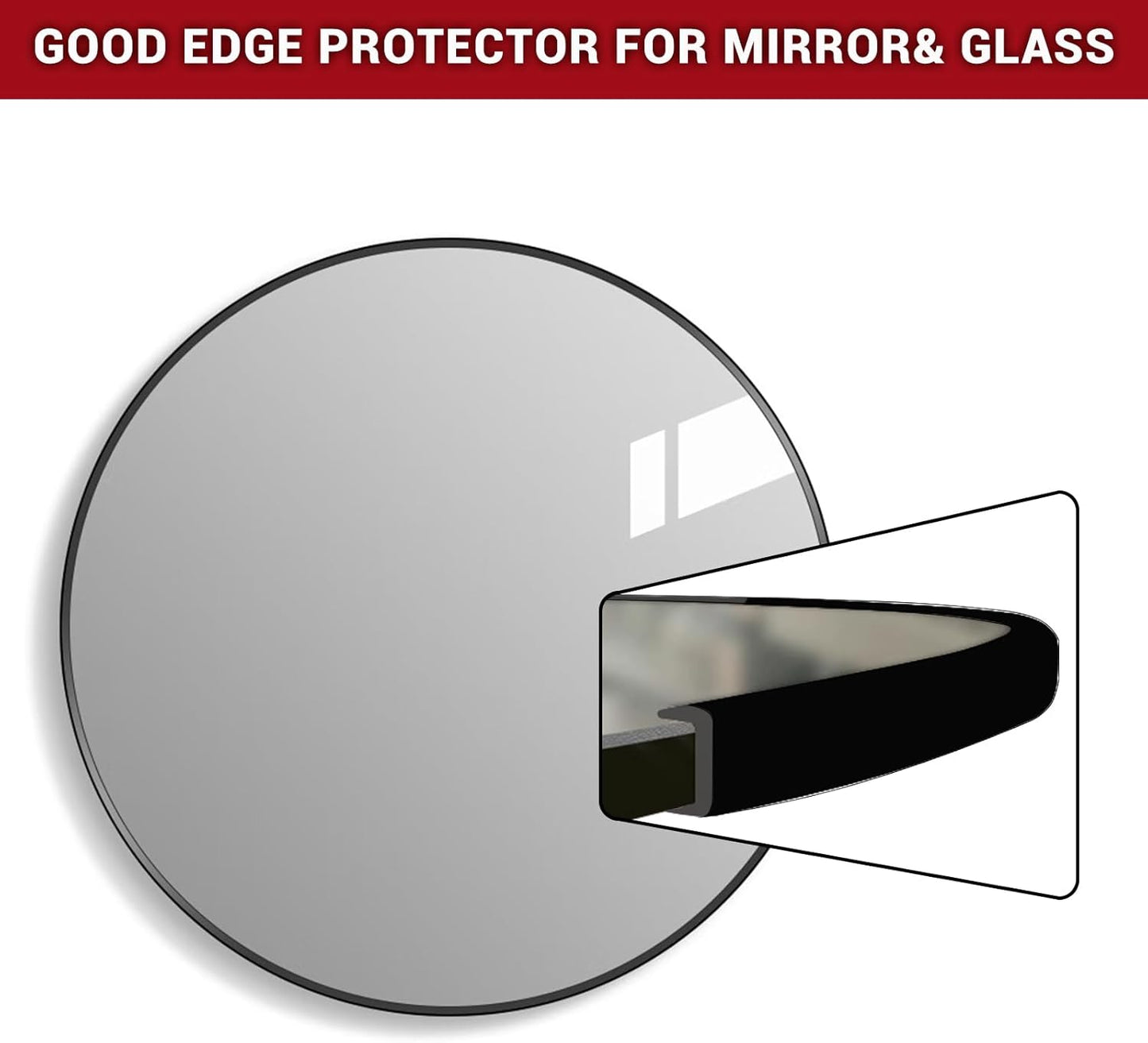 Rubber Edge Trim, 3/16" Self Adhesive Flexible U Channel Edge Protecter for Glass, Flexiglass and Plywood, Fit for 5/32"-7/32" Width Edge, Black Color, 20Ft, EPDM Material