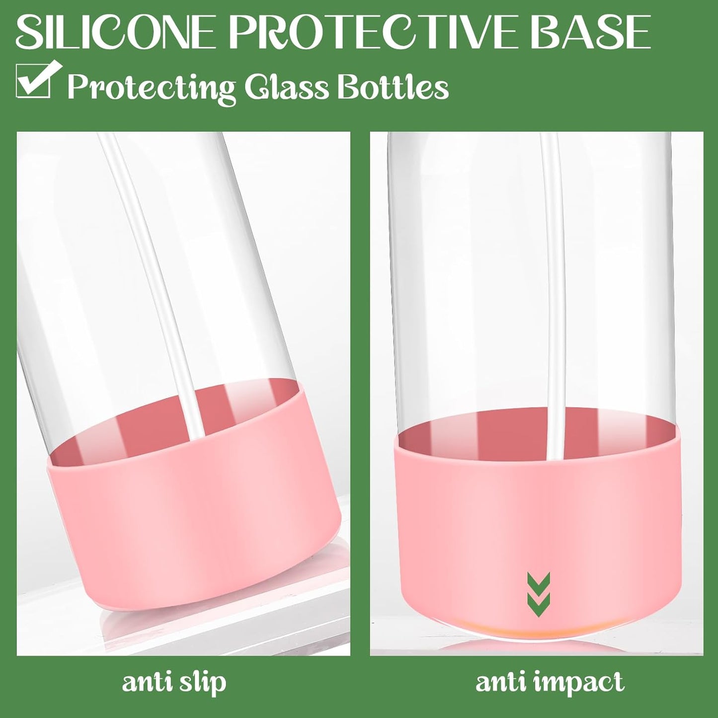 5 PACK/16 OZ Glass Spray Bottles with Upgraded Adjustable Spray Nozzle, Refillable Containers with Silicone Sleeve, Spray Bottle for Hair&Cleaning Solutions&Essential Oils-Pink Blue Gray Black White