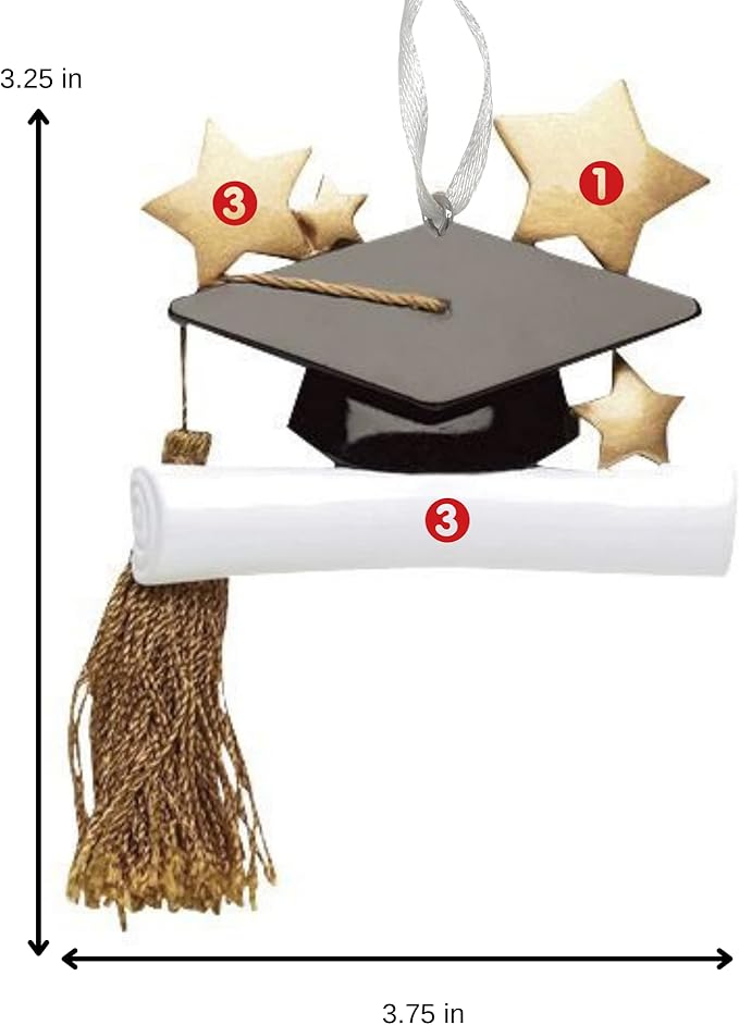 2025 Personalized Ornament Graduation Cap Christmas Tree Ornament-Artisanal Customized Decoration-Free Personalization