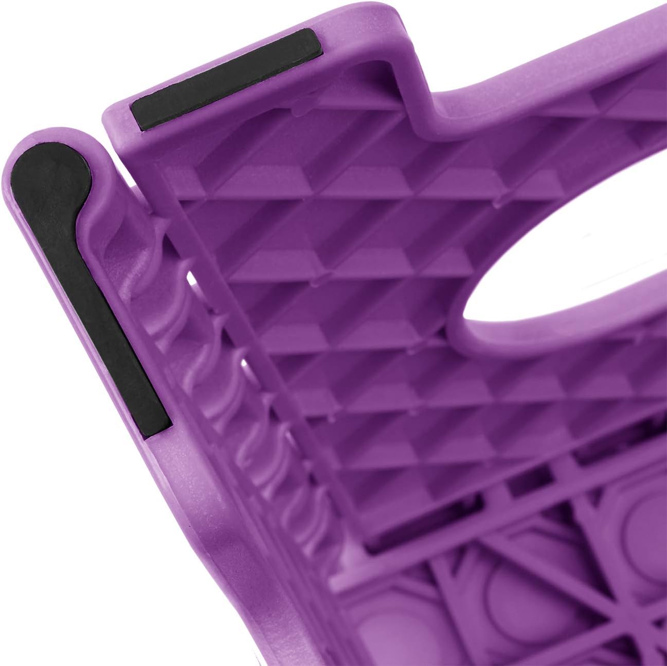 Casafield 9" Folding Step Stool with Handle, Purple - Portable Collapsible Small Plastic Foot Stool for Kids and Adults - Use in The Kitchen, Bathroom and Bedroom