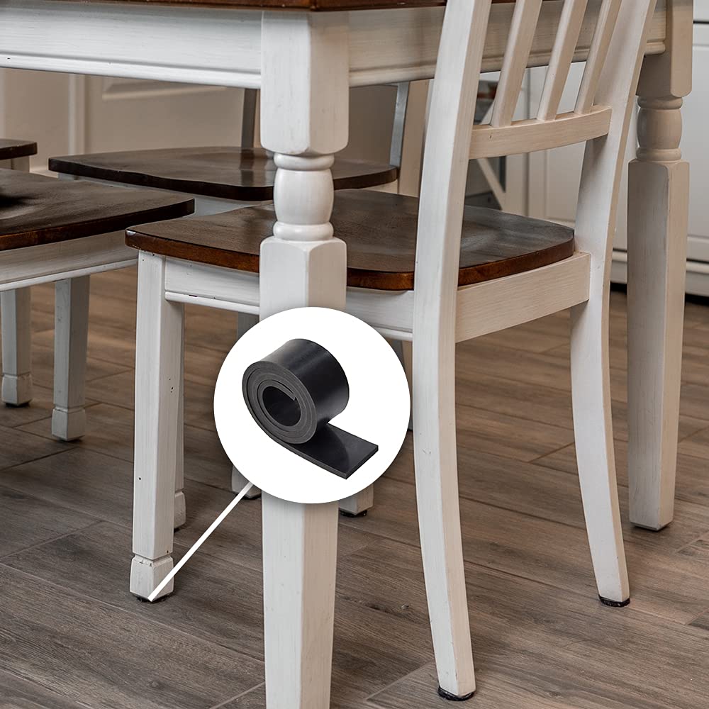 DOBTIM Neoprene Rubber Strips 1/4 (.250)" Thick X 1" Wide X 5' Long, Solid Rubber Rolls Use for Gaskets DIY Material, Supports, Leveling, Sealing, Bumpers, Protection, Abrasion, Flooring, Black