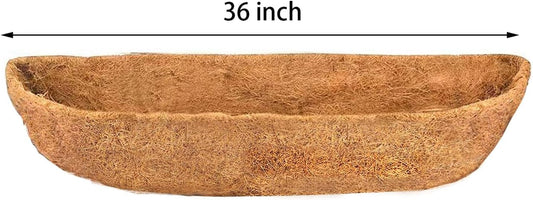 2pcs 36" Natural Replacement Coconut Liner for Window Box Wall Planter Garden Deck Fence Flower Baskets