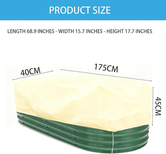 Plant Frost Protection Cover, Rectangular Garden Blanket with Drawstring, Plant Covers Freeze Protection,68.8 x 17.7 x 15.7 Inch, 2 Pack