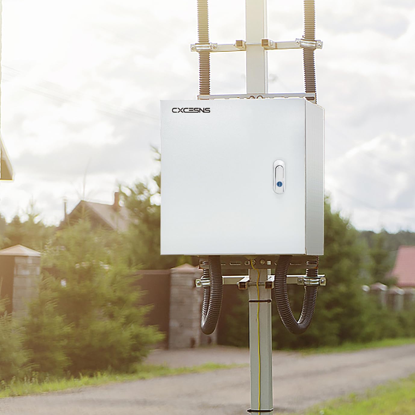 Outdoor Electrical Box 16 x 16 x 6''D NEMA 4X Enclosure Steel Box, Waterproof & Dustproof Outdoor/Indoor Lockable Electrical Junction Box, with Mounting Plate