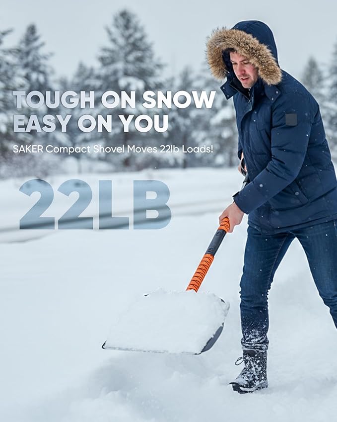 Saker Upgraded 56'' Car Snow Brush and Ice Scraper,6-in-1 Aluminum Snow Shovel Snow Broom with Foam Grip 180° Pivoting Brush Head,Durable Snow Scraper for Cars,SUVs,Trucks