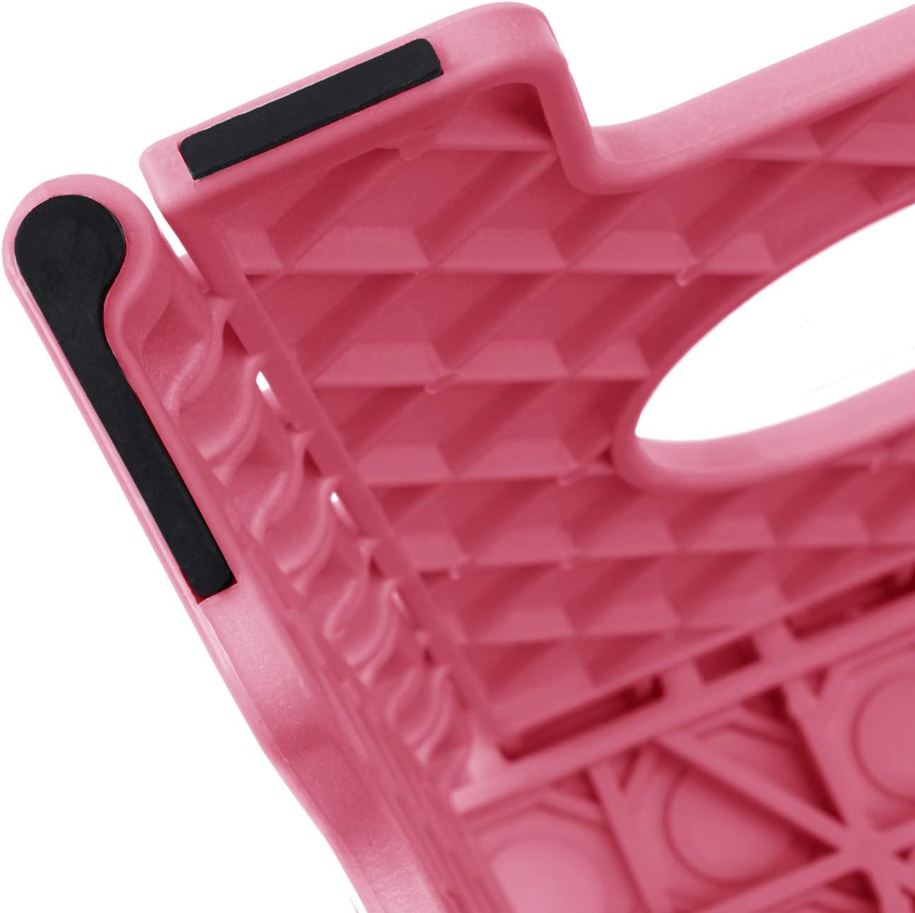Casafield 9" Folding Step Stool with Handle, Pink - Portable Collapsible Small Plastic Foot Stool for Kids and Adults - Use in The Kitchen, Bathroom and Bedroom