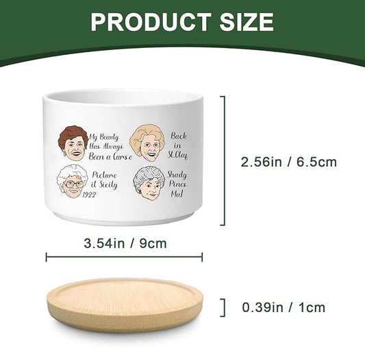 Golden Girls Planter, Golden Girls Merchandise, Friend Gifts for Women, Funny Succulent Planter, Flower Cactus Plant Pot, Friendship Gifts for Friends Bestie Sister Birthday (Plant Not Included)