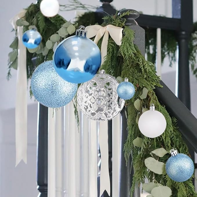 100-Pack Christmas Ball Ornaments for Tree,Shatterproof Plastic Holiday Baubles Set in Assorted Sizes and Finishes, Christmas Tree Decorations for Home, Office, Party, Indoor Outdoor Use