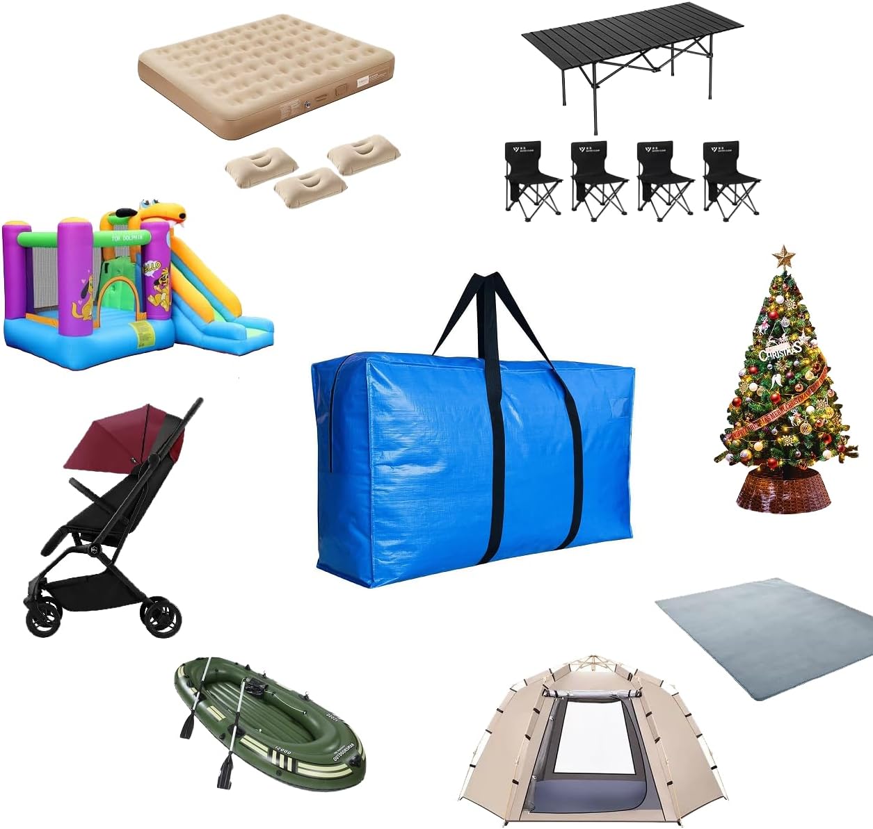 Extra Large Storage Duffle Bags, Jumbo Moving Tent Storage Bags, Foldable Big Pink XXL Duffle Bag for Travel, 56x27x15inch - 1PACK