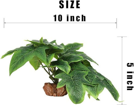 Reptile Plants for Terrarium, Ball Python Tank Decor Accessories fit Bearded Dragon Crested Leopard Gecko Lizard Chameleon Snake Frog Tortoise Hermit Crab - Fake Sweet Potato Vine