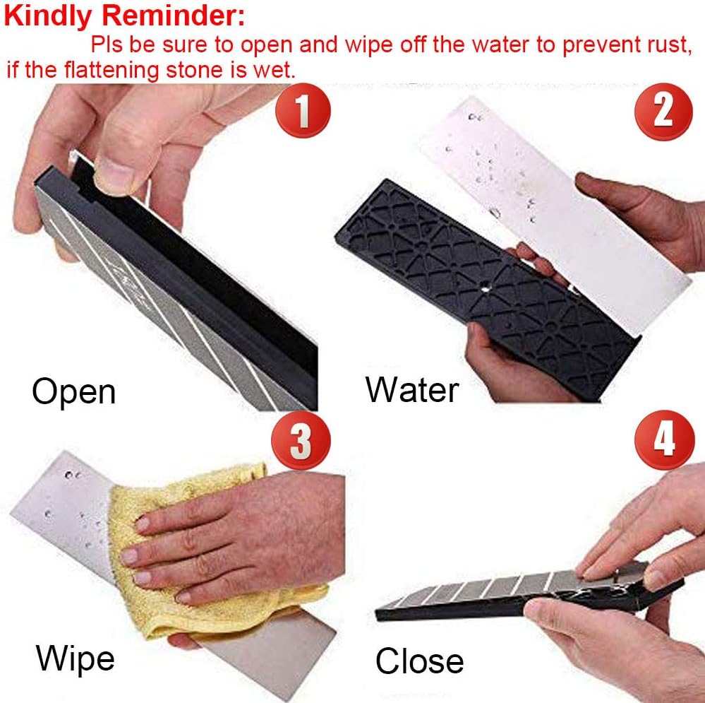 SCOTTCHEN Diamond Flattening Stone Lapping Plate Double-sided Extra Large 10x3 inch (120&180) Grit Diamond Sharpening Plate Fixing Stone Flattener