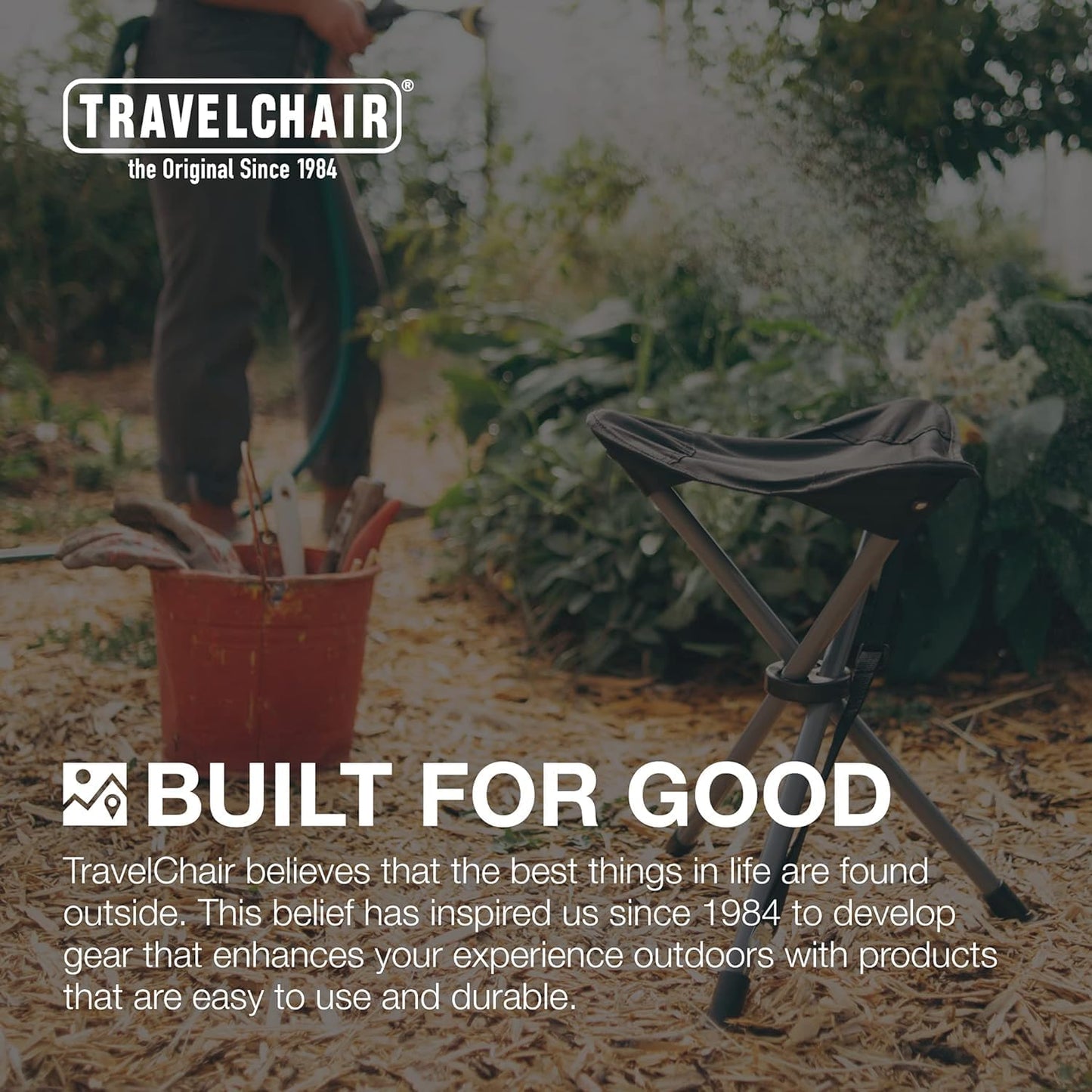 Travel Chair C-Series Slacker Tripod Chair for Camping, Lightweight Chair, Adjustable Carry Strap for Easy Transport | Outdoor Adventures Lighter Version of The Original Slacker Stool, Black - 2-Pack