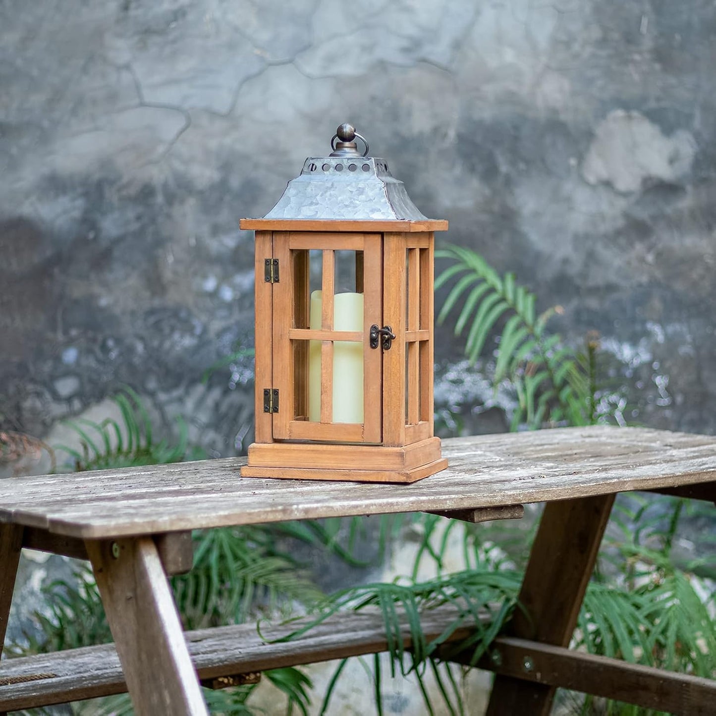 Bdor Lantern Decorative (Set of 2) - 15in IP65 Waterproof Vintage Style Candle Lantern, Decorative Lanterns for Home Decor, Indoor Outdoor, Front Porch, Garden, Farmhouse Weddings Style (No Candles)
