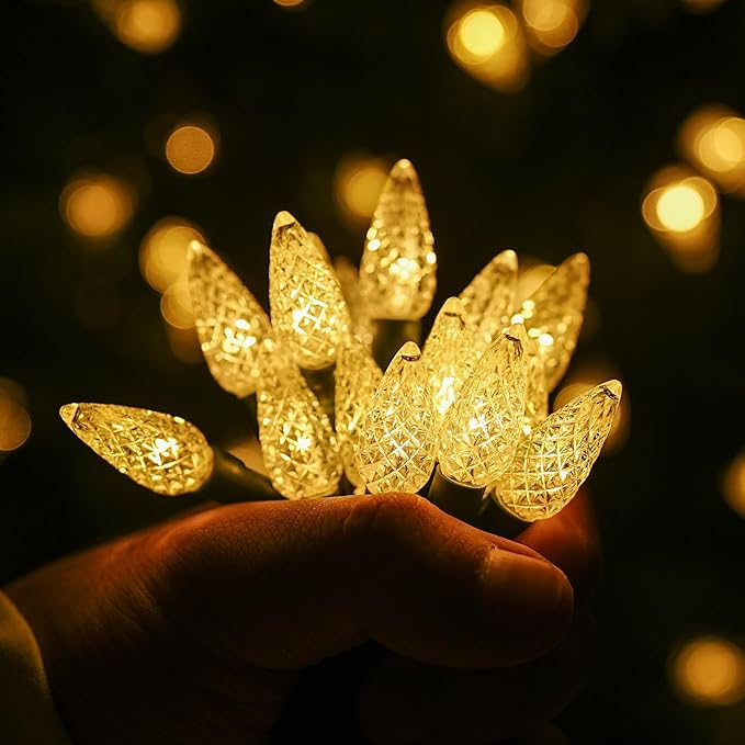 TW SHINE C6 Christmas String Lights, 200 LED 66 FT Christmas Lights Outdoor with 8 Modes Timer, Waterproof Connectable for Indoor Yard Xmas Tree House Christmas Decorations (Warm White)