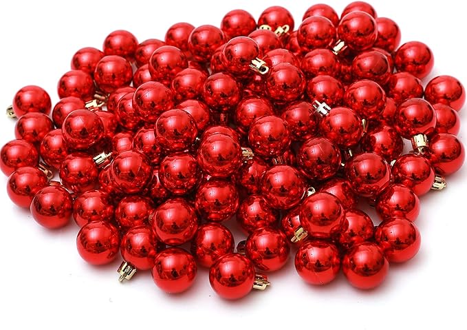 Christmas Ball Ornaments Red 144 pcs/1.18 inches Christmas Tree Balls, Used for Christmas Holidays, Wedding Party Decoration, Home Decoration, Tree Ornament