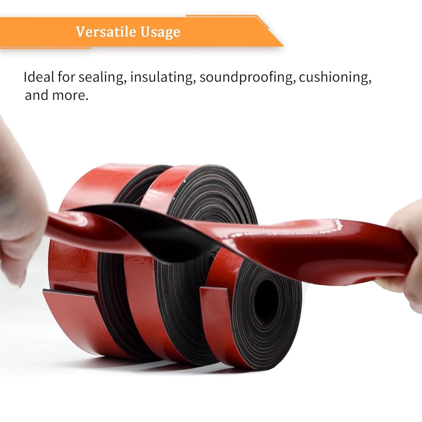 DOBTIM Solid Neoprene Rubber Strips with Adhesive Backing 1/8 (.125)" Thick x 1" Wide x 10' Long, Self Adhesive Rubber Sheets, Rolls & Strips for DIY Gaskets Crafts Pads Seals Warehouse Flooring