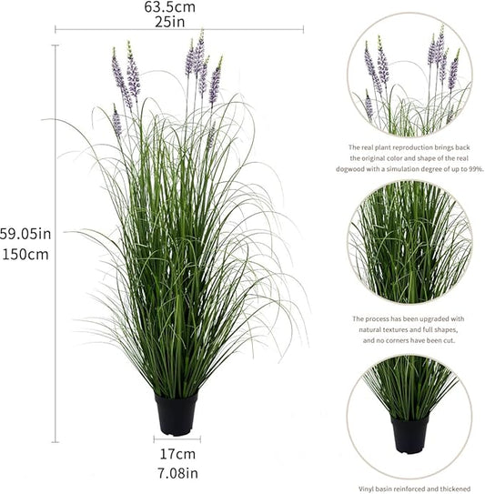 Artificial Plant 5ft(2pack) Tall Artificial Lavender Faux Plants Indoor Home Decorative