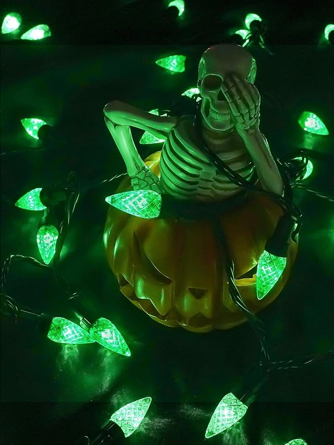 2 Pack C6 Christmas Lights Outdoor Indoor, Total 200 LED 66 FT Connectable Christmas String Lights with Timer & 13 Modes, Waterproof Twinkle Light for Xmas Tree Yards Party Wedding Decorations (Green)