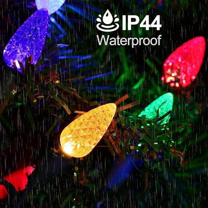 Battery Operated String Lights - 18ft 50 LED C6 String Lights Christmas Lights Battery Powered String Lights for Indoor Outdoor Christmas Tree Wreath Party Decoration, Waterproof, Multicolor