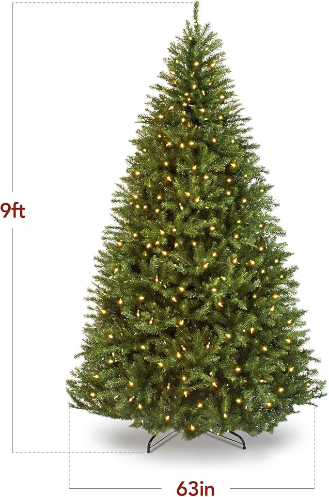 Best Choice Products Douglas Fir Christmas Tree, 9ft Pre-lit Artificial Full Fir Lighted Holiday Decoration w/Warm White Lights, Metal Stand