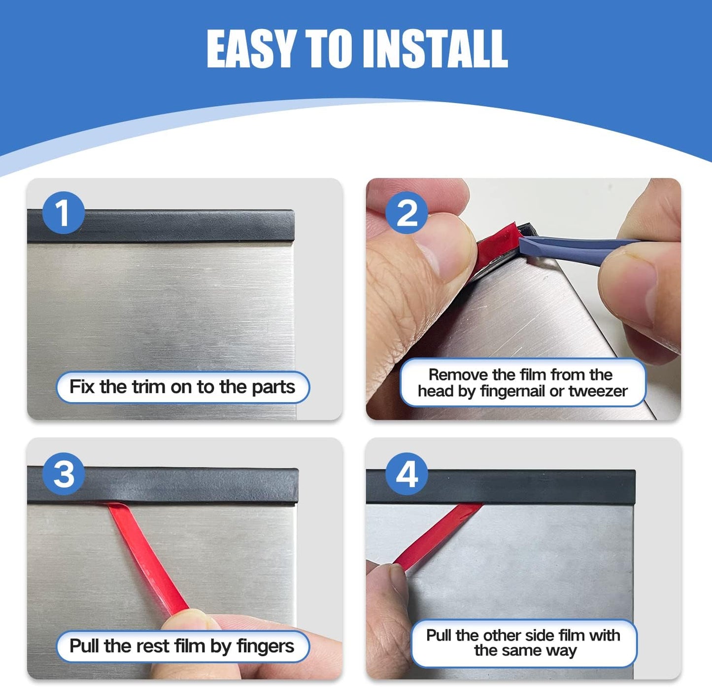 Rubber Edge Trim, Self-Adhesive U Channel Edge Trim, U Shaped Edge Protector for Glass, Mirror, Plywood, EPDM Material, Slot Width 1/4"(6.4mm), Length 10 Ft, Black