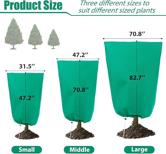 2 Pack Plant Covers Freeze Protection for Winter, 2.2oz/yd² Frost Blankets Cloths With Zipper/Drawstring (84" X 72"), Large Plant Frost Protection Covers Outdoor, for Shrub Bush Fruit Tree Potte