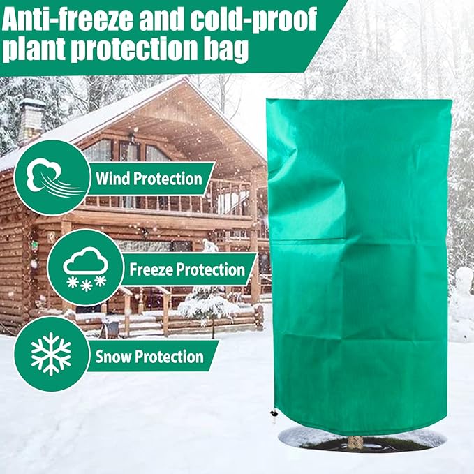 2 Pack Plant Covers Freeze Protection for Winter, 2.2oz/yd² (72" X 47") Frost Blankets Cloths With Zipper/Drawstring , Large Plant Frost Protection Covers Outdoor, for Shrub Bush Fruit Tree Potte