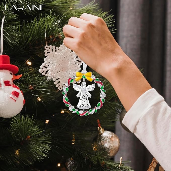 Laraine Christmas Tree Ornaments – 2025 Decorative Rotation Hanging Pendant of Car Charm Holiday Keepsake Gift Home Decor (Angel (2025))