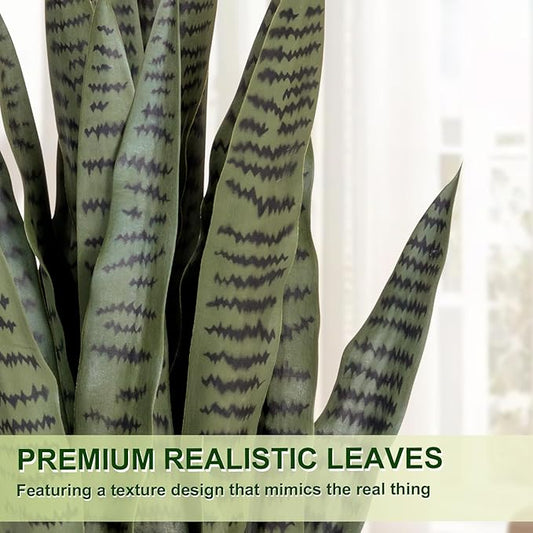 2 Pack 3FT Sansevieria Artificial Silk Tree, Fake Snake Plant, Faux Agave Potted Plants for Indoor and Outdoor Home Office Décor