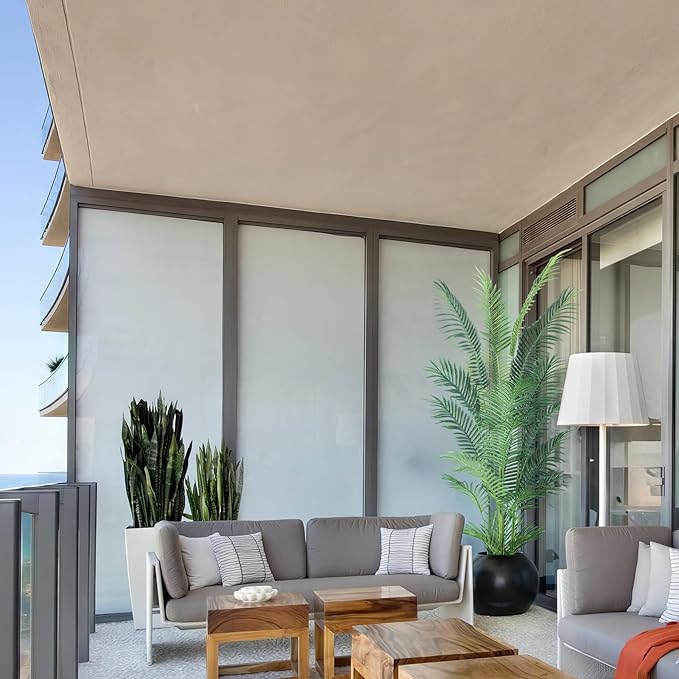 6FT Artificial Palm Tree,Faux Areca Palm Plant with Real Touch Leaves and Adjustable Branches,Fake Tropical Palm Tree for Home Office Indoor Outdoor Modern Decoration