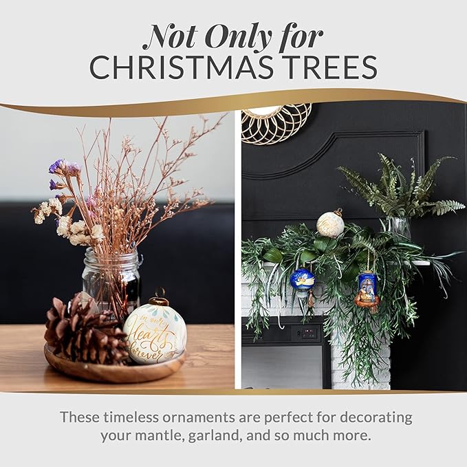 Inner Beauty Memorial Remembrance Christmas Ornaments - Mouth Blown and Reverse Hand-Painted Glass Christmas Decorations, Christian Gifts for Family