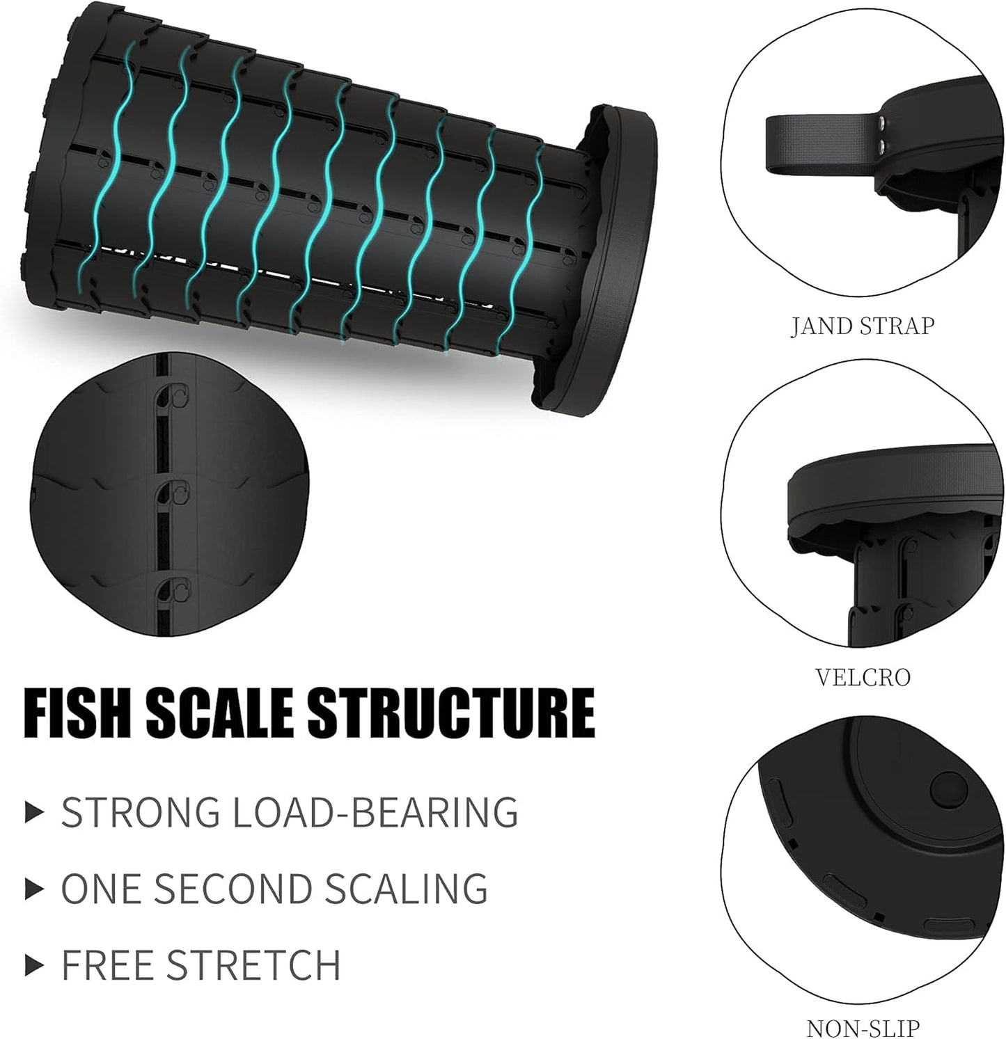 ALEVMOOM Upgraded Portable Collapsible Folding Stool with Cushion Retractable Telescoping Stool for Adults Sturdy Capacity 440lbs Camping Chair for Outdoor Hiking Garden with Bag