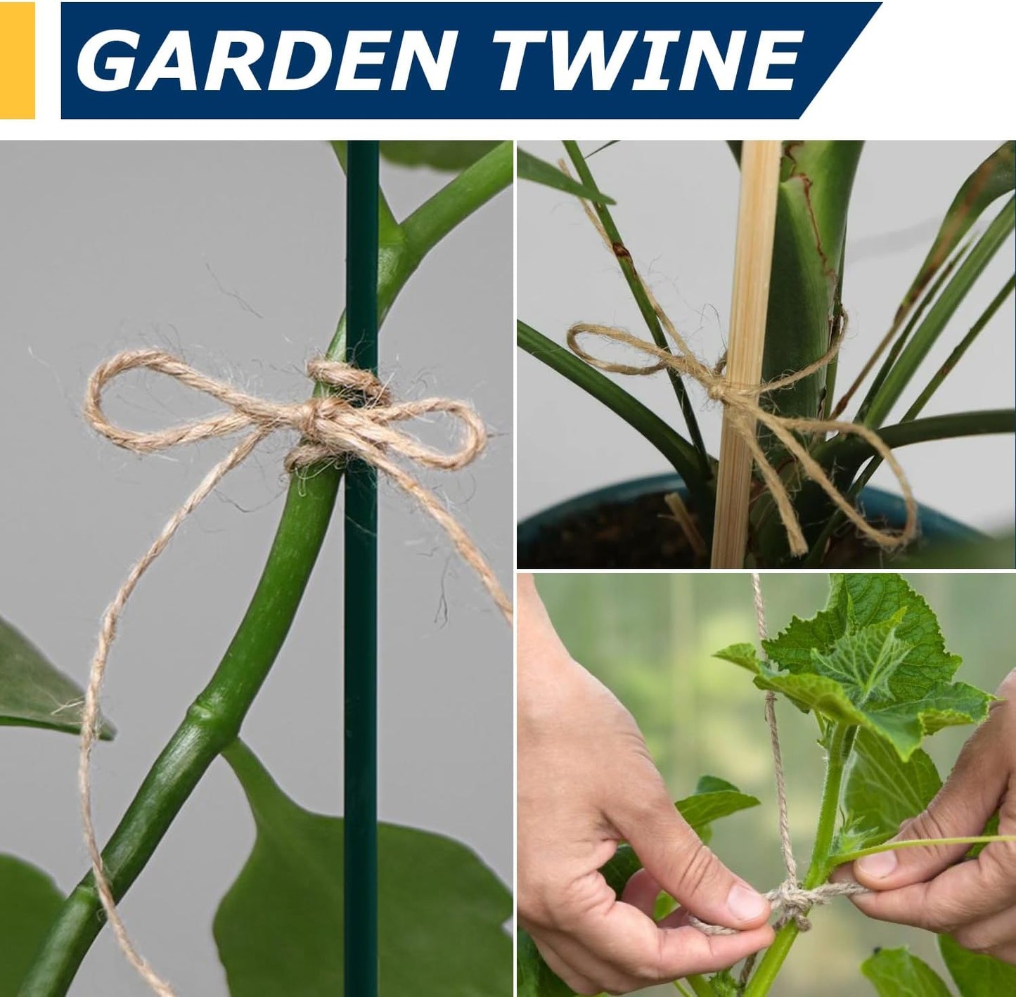 Vanhench 600Feet Natural Jute Twine String, Bulk Hemp Jute Rope Cord Twine for Crafts Gardening, Gift Wrapping, Christmas, Arts & Crafts, Wedding Décor, Packing Material Burlap Ribbon