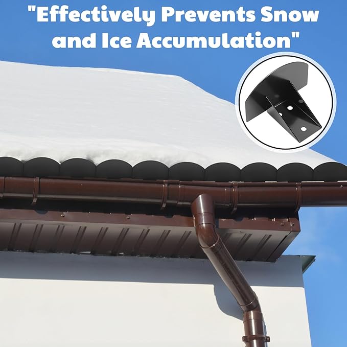 25 Pcs Snow Guards, Roofs Snow Guards, Stainless Steel Snow Stops, Prevent Sliding Ice Snow Stop Buildup with Adhesive Gasket and Screws for Metal Roofs Steel Roof Winter Supplies (Black)