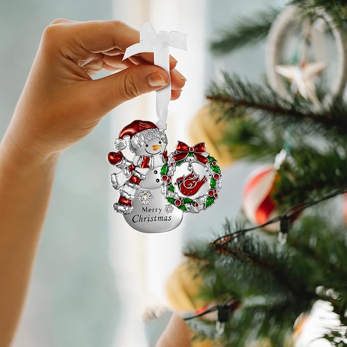 LIFE&FOOT Christmas Tree Ornaments 2025 Hanging Charm Decorative Pendant of Car Charm Holiday Keepsake Gift Home Decor (Snowman (Silver))