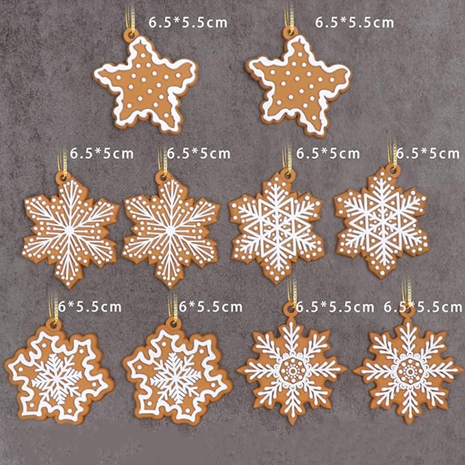 Christmas Tree Ornaments Set - 20pcs Snowflake Decorations, Hanging Xmas Baubles for Home Party Holiday Decor