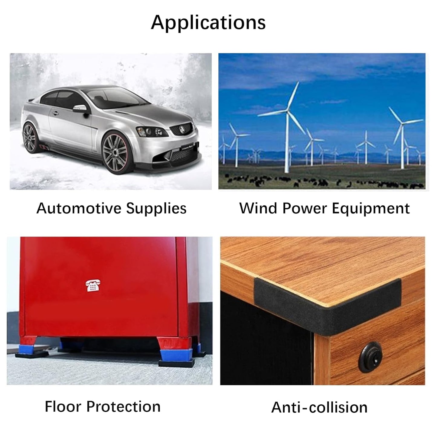 Solid Rubber Strips 1/8 (.125)" Thick X 1" Wide X 10'Long, Solid Rubber Sheet for Anti-Slip Pads, Flooring, Seals, Crafts, Anti-Vibration, Gaskets DIY