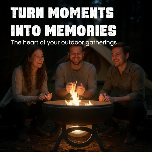 Liberty Fire Pit – Ohio Flame Wood Burning Outdoor Fire Pit - 36" Diameter with Standard Base (Made in USA)