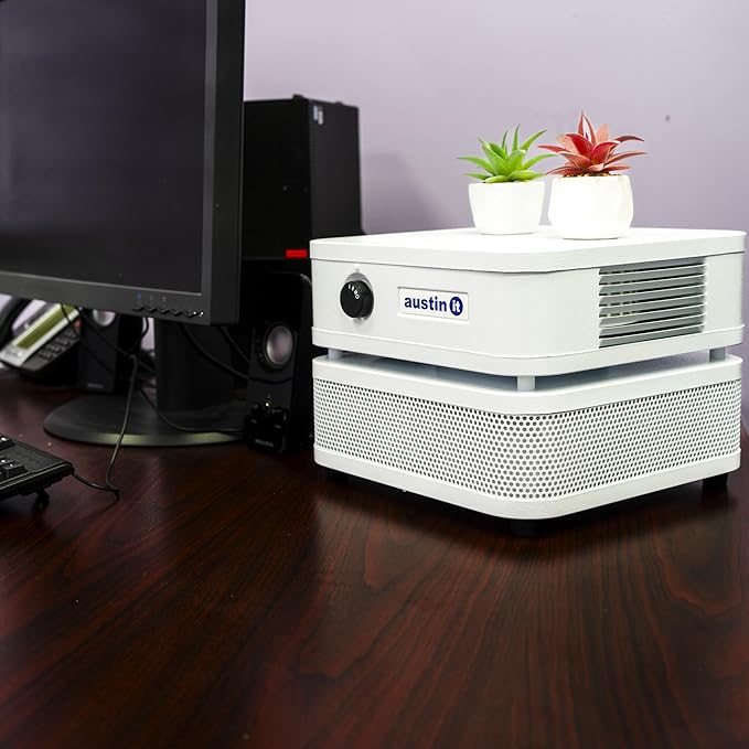 Austin Air it Room Air Purifier with VOC Carbon Wrap Air Filters - Personal Air Filter Single Room Air Purifiers - Portable Allergy Purifier - Stylish Tabletop Purifier for Dust, Model C100CC1