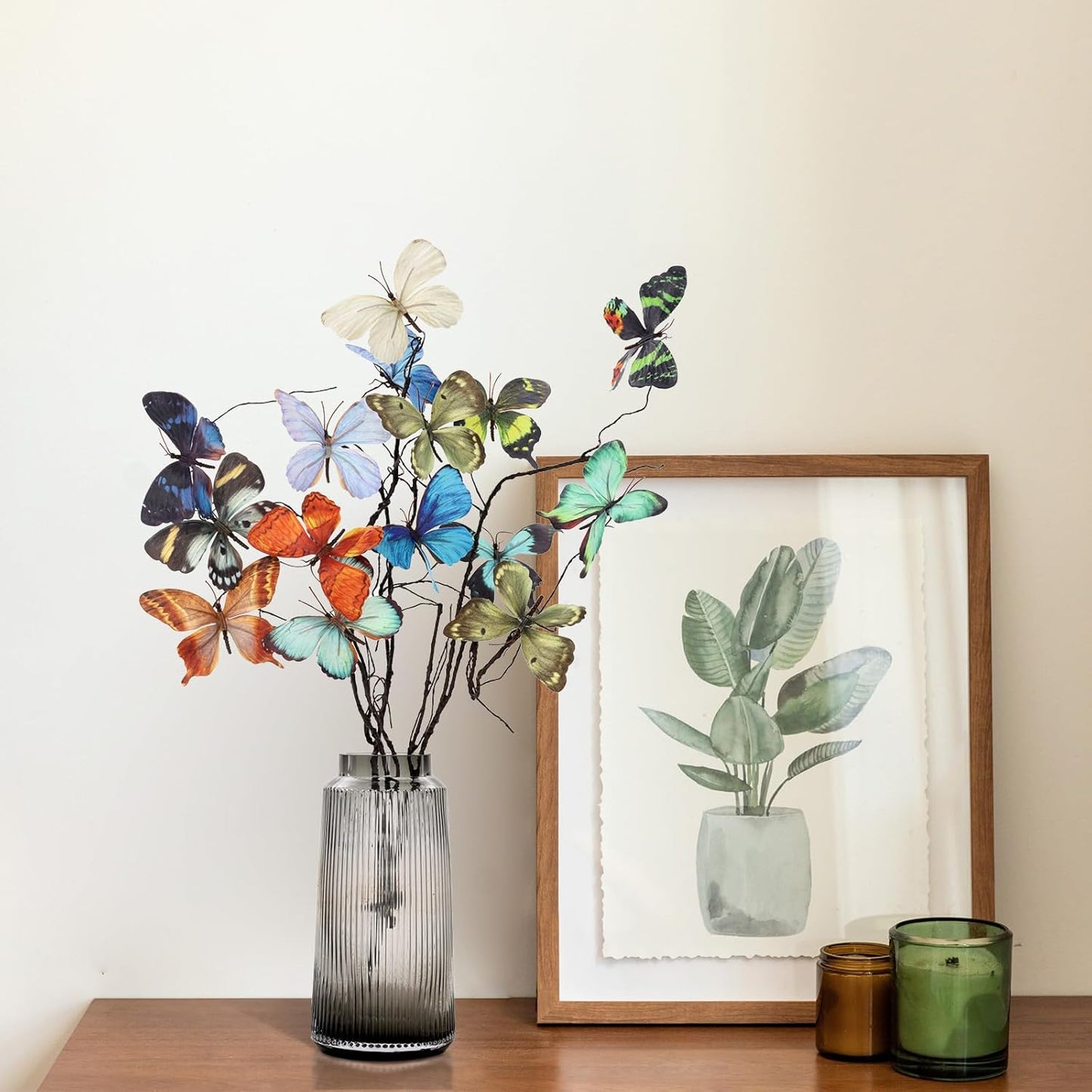 Artificial Butterfly, Silk Butterflys, Butterflies for Crafts for Floral Arrangements, 3D Butterfly Stakes Decor, Patio Plant Pot, Flower Bed Home Decor