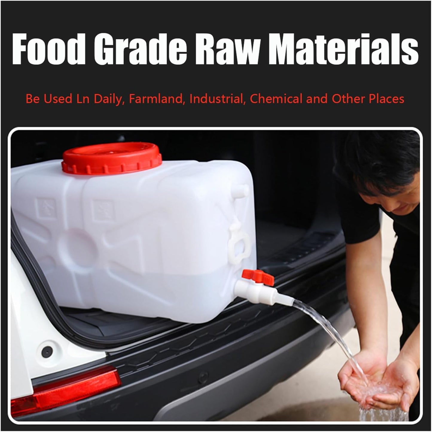 Plastic Water Storage Carrier with Tap 25L/35L/50L/80L/110L/200L Water Tank Dispenser Emergency Water Container for Camping Caravan Hiking Outdoor(Size:9.25Gal/35L)