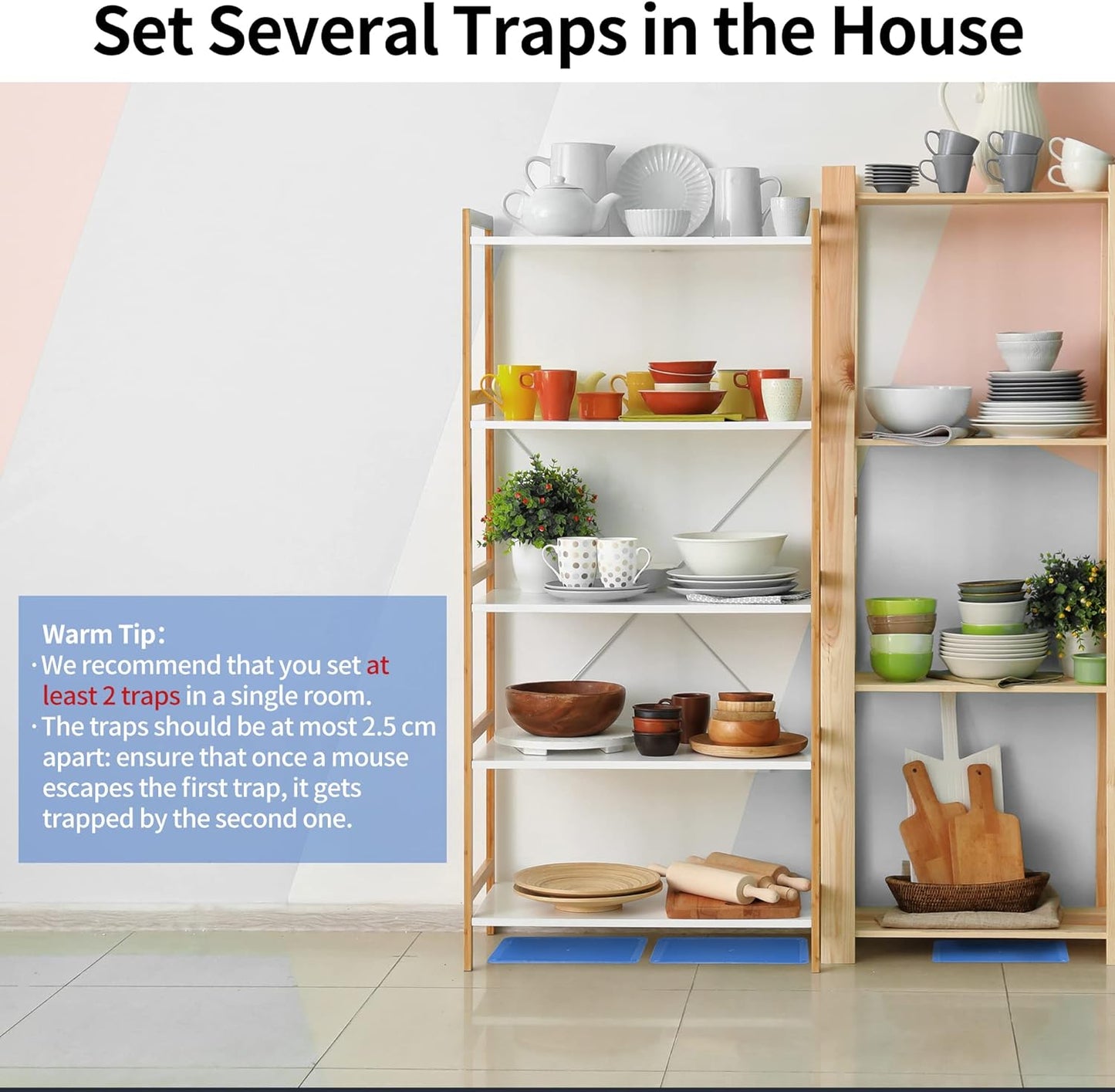 LULUCATCH Super Glue Traps 6 Pack for Mice & Snakes, Larger, Heavier Sticky Traps with Non-Toxic Glue. Sticky Mouse Traps Indoor, Easy to Set, Pet Safe Pest Control