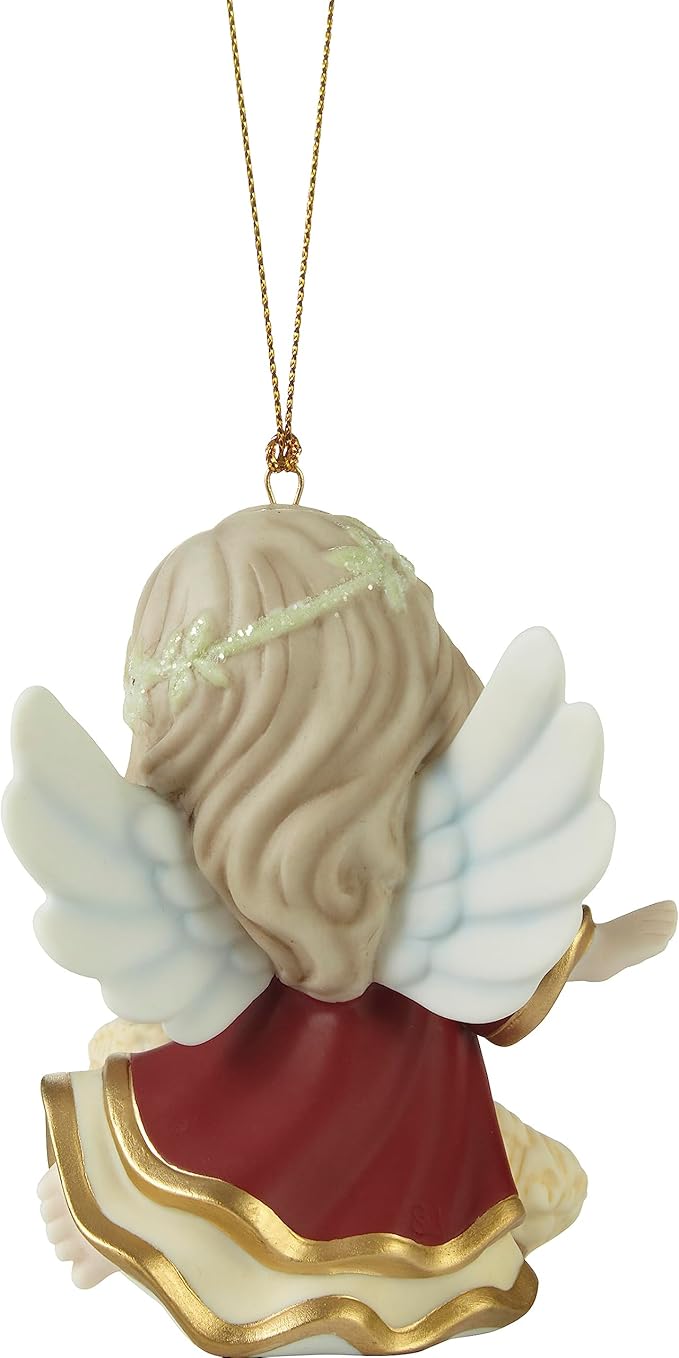 Precious Moments Away in A Manger Angel Porcelain Ornament – Nativity Christmas Keepsake – 231037