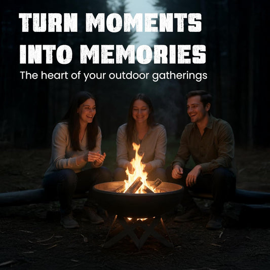 Liberty Fire Pit – Ohio Flame Wood Burning Outdoor Fire Pit - 36" Diameter with Angled Base (Made in USA)