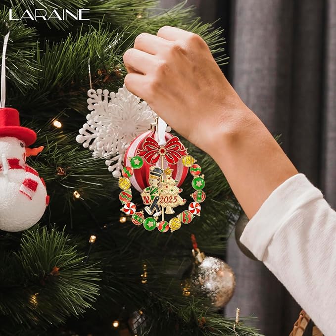 Laraine Christmas Tree Ornaments – 2025 Decorative Rotation Hanging Pendant of Car Charm Holiday Keepsake Gift Home Decor (Gold-Drummer Boy (2025))