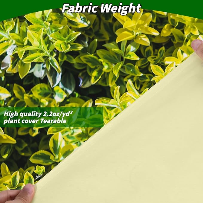Plant Covers Freeze Protection: 4 Pack 90Hx75W Inch Large Heavy Duty Frost Cloth with Zipper Drawstring, 2.2oz/yd² Frost Blankets for Outdoor Plants, Shrub Trees, Winter & Garden, Beige
